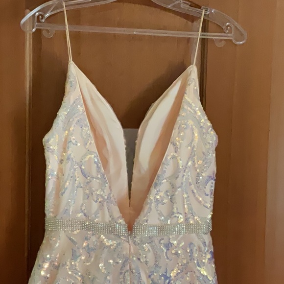 Elegant Pink Sequined Maxi Dress, Size Small - Picture 5 of 8